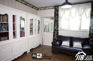 欧式风格复式小清新白色富裕型书房沙发图片