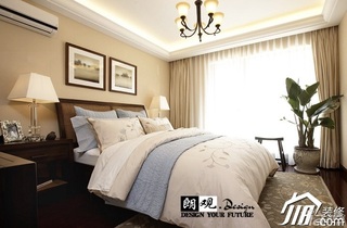 美式风格别墅浪漫咖啡色富裕型140平米以上卧室卧室背景墙床效果图