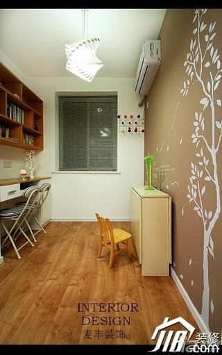 简约风格公寓经济型70平米书房背景墙书桌图片