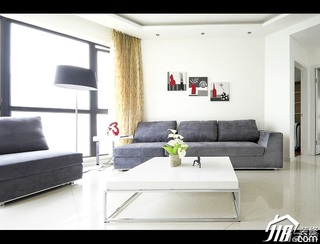 简约风格公寓富裕型100平米客厅窗帘图片