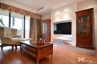 美式风格公寓温馨暖色调富裕型客厅茶几效果图