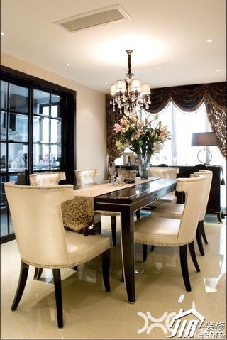 欧式风格二居室奢华豪华型餐厅窗帘图片