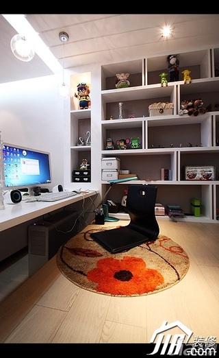 简约风格公寓经济型90平米书房书桌图片