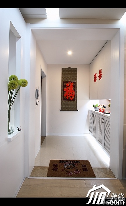 90平米装修,经济型装修,简约风格,公寓装修,门厅,玄关柜,装饰画