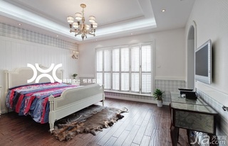 欧式风格别墅白色富裕型140平米以上卧室床效果图