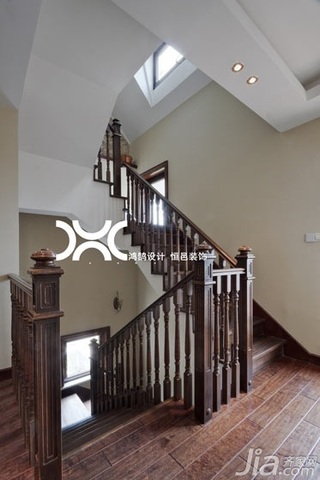 欧式风格别墅富裕型140平米以上楼梯效果图