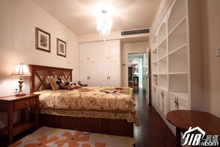 美式风格公寓富裕型130平米卧室床效果图