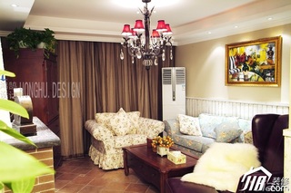 美式乡村风格公寓浪漫富裕型客厅沙发图片
