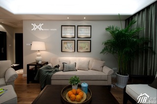 美式风格公寓大气暖色调富裕型客厅沙发效果图