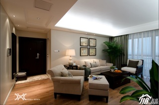 美式风格公寓大气暖色调富裕型客厅沙发效果图