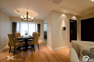 美式风格公寓大气暖色调富裕型餐厅餐桌效果图