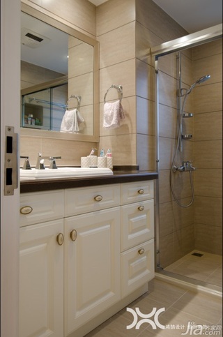 美式风格公寓大气暖色调富裕型卫生间浴室柜图片