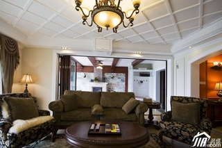简欧风格公寓富裕型客厅吊顶沙发图片