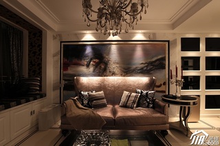 新古典风格公寓奢华褐色豪华型客厅灯具图片
