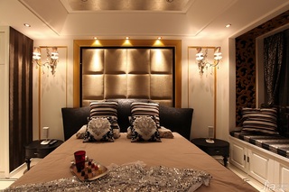 新古典风格公寓奢华豪华型卧室飘窗床效果图
