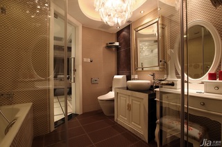 新古典风格公寓奢华褐色豪华型卫生间浴室柜效果图