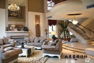 美式风格别墅富裕型客厅沙发图片