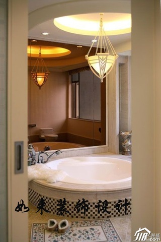美式风格别墅富裕型卫生间灯具图片