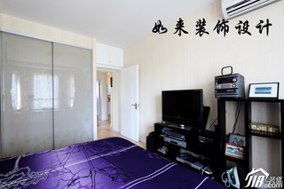 简约风格公寓经济型卧室飘窗窗帘效果图