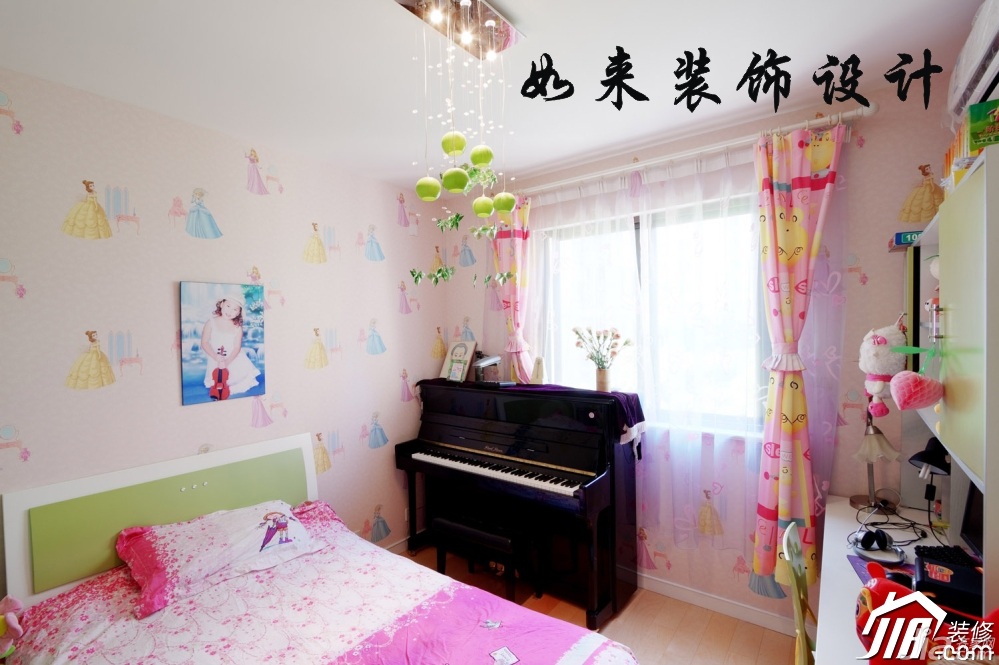 公寓装修,经济型装修,简约风格,如来装饰,儿童房,窗帘,壁纸,儿童床