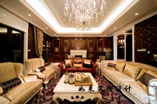 欧式风格别墅奢华富裕型客厅沙发背景墙沙发图片