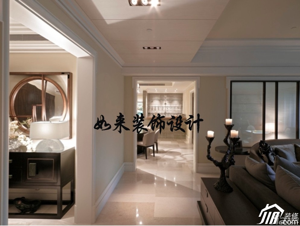 公寓装修,富裕型装修,简约风格,如来装饰,客厅过道