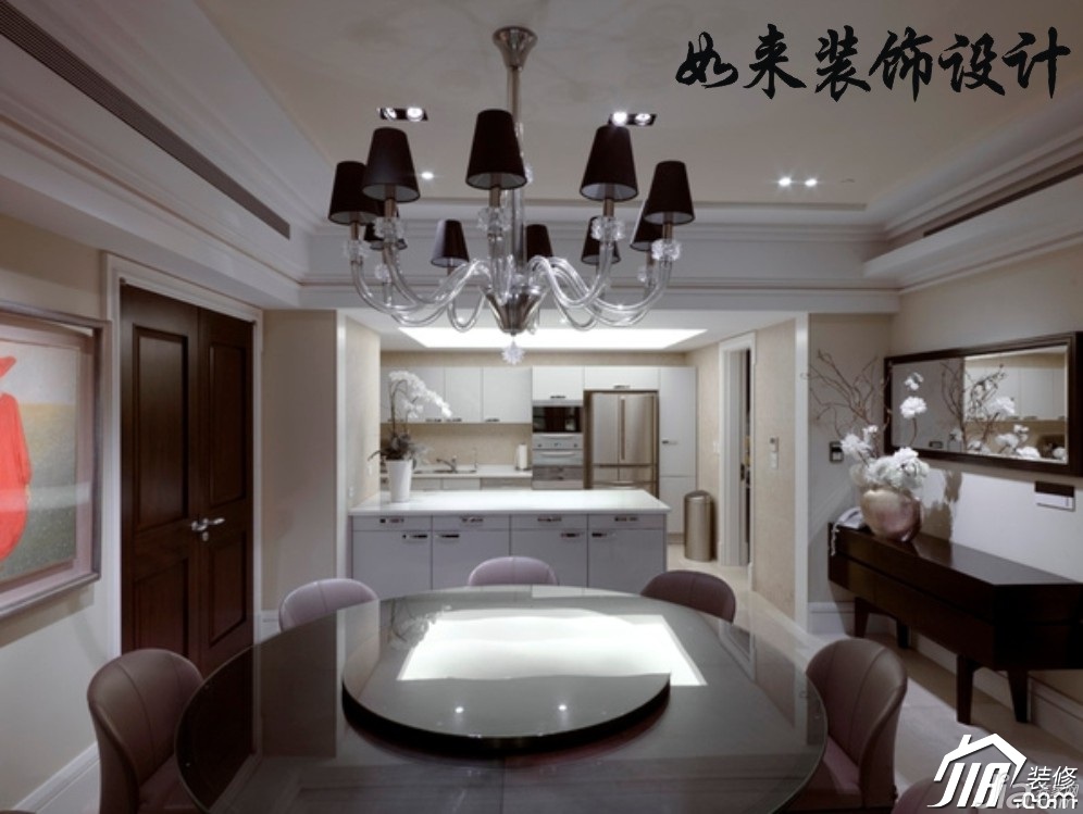 公寓装修,富裕型装修,简约风格,如来装饰,餐厅,餐桌,灯具