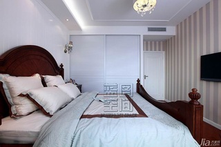 美式风格二居室温馨暖色调富裕型卧室衣柜定制