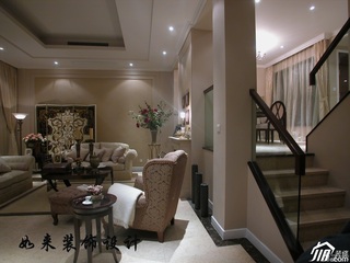 欧式风格复式奢华富裕型客厅沙发效果图