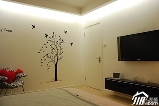 日式风格公寓温馨米色富裕型卧室背景墙效果图