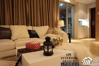 欧式风格公寓温馨米色富裕型客厅窗帘图片