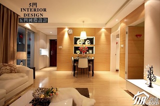 欧式风格公寓温馨原木色富裕型客厅装修