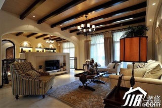 欧式风格别墅古典米色豪华型140平米以上客厅沙发效果图