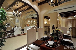 欧式风格别墅古典米色豪华型140平米以上餐厅餐桌效果图