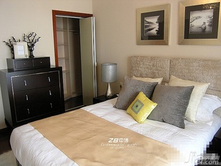 简约风格三居室简洁20万以上130平米卧室卧室背景墙床效果图