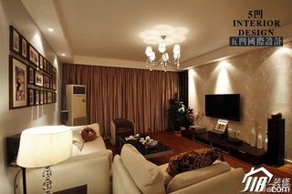 简约风格公寓温馨原木色富裕型客厅沙发背景墙茶几图片