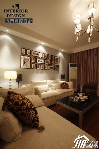 简约风格公寓温馨原木色富裕型客厅电视背景墙沙发图片
