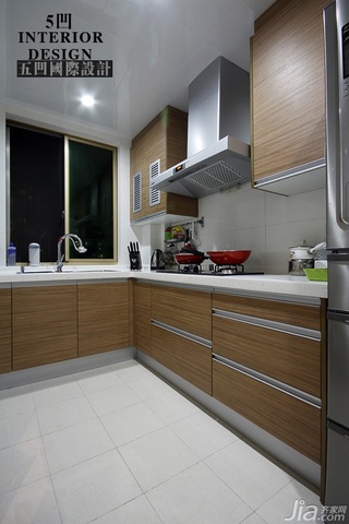 简约风格公寓温馨原木色富裕型厨房橱柜定制