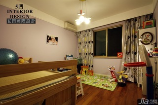 简约风格公寓温馨原木色富裕型儿童房灯具效果图