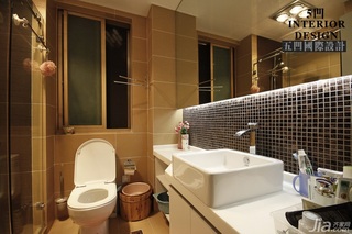 简约风格公寓温馨原木色富裕型卫生间洗手台图片