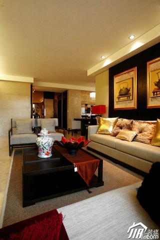 混搭风格公寓时尚富裕型120平米客厅沙发背景墙沙发效果图