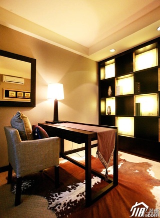 混搭风格公寓时尚富裕型120平米书房灯具效果图