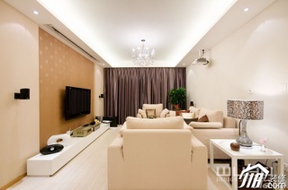 简约风格公寓大气米色豪华型客厅沙发图片