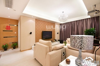 简约风格公寓大气米色豪华型客厅灯具图片