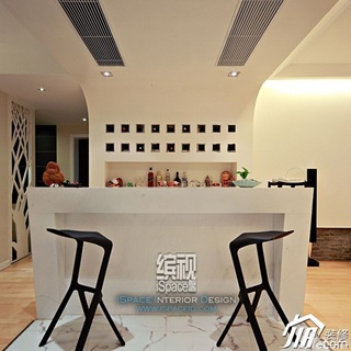 简约风格公寓经济型100平米吧台吧台椅图片
