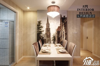 简约风格公寓时尚富裕型餐厅餐厅背景墙餐桌图片