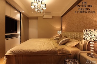 欧式风格公寓浪漫咖啡色豪华型卧室床图片