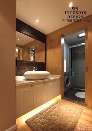 欧式风格公寓浪漫咖啡色豪华型卫生间浴室柜效果图