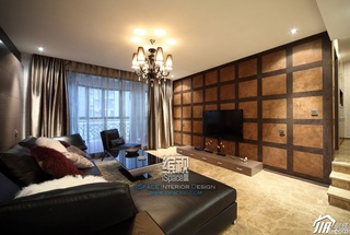 简约风格公寓富裕型110平米客厅电视背景墙沙发效果图