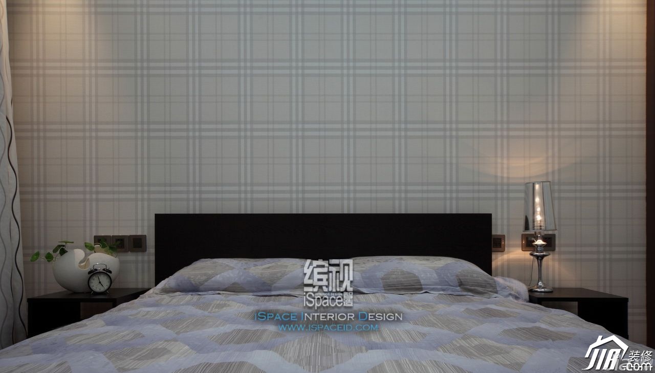 富裕型装修,简约风格,公寓装修,110平米装修,卧室,床,灯具,缤视设计